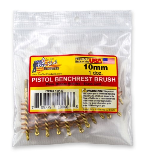 PROSHOT 10MM/.40 CAL. PISTOL BRUSH - 12 QTY. BULK PACK 10P-D - Win Repeating Arms Promotion